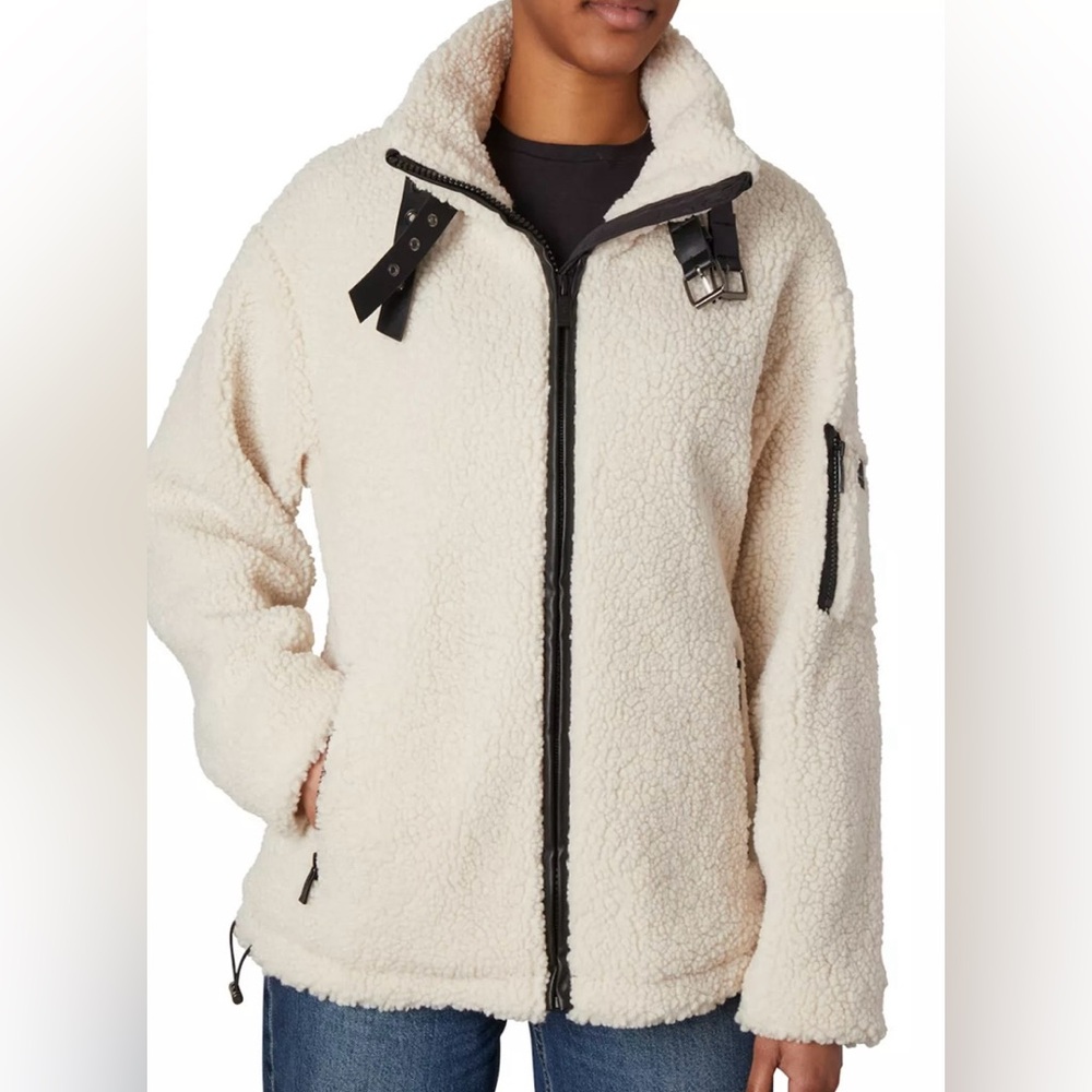 Nicole Miller Boucle Jacket With Buckle Straps